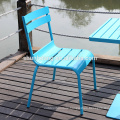 Newest plastic wood outdoor furniture aluminum frame dining set 3 pcs coffee table set